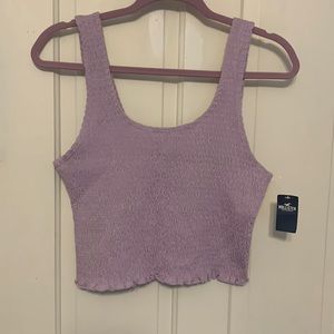 hollister cropped tank top. ribbed and lettuce end